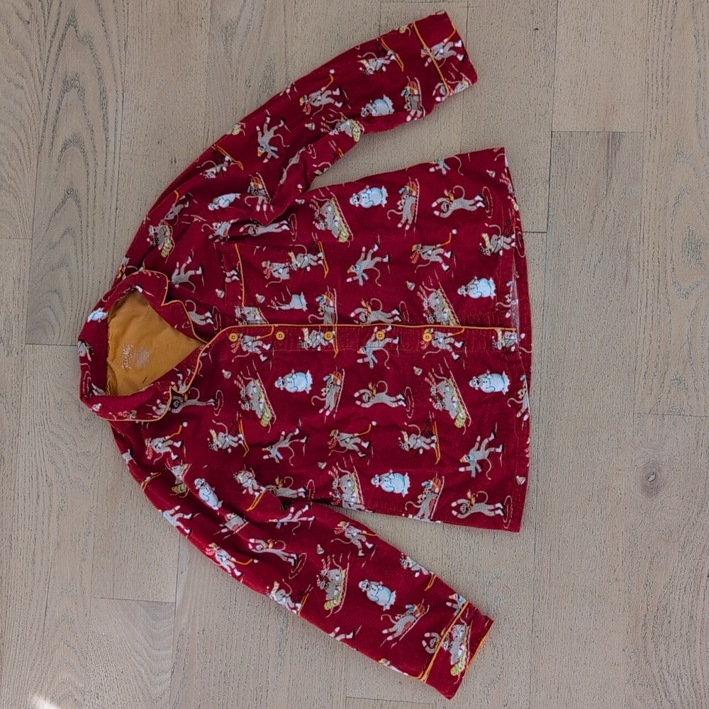 Nick & Nora Sock Monkey Pajama Set Size M - Picture 3 of 8